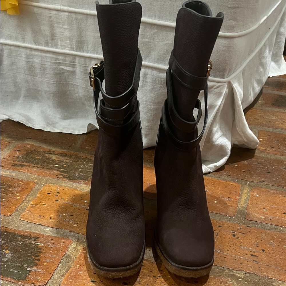 Tory Burch Jamie Brown Suede Women's Boots - Picture 2 of 11